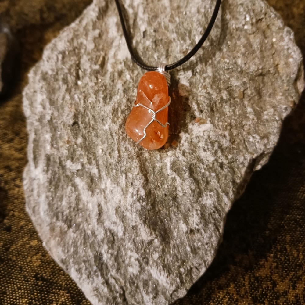 Carnelian Crystal Necklace